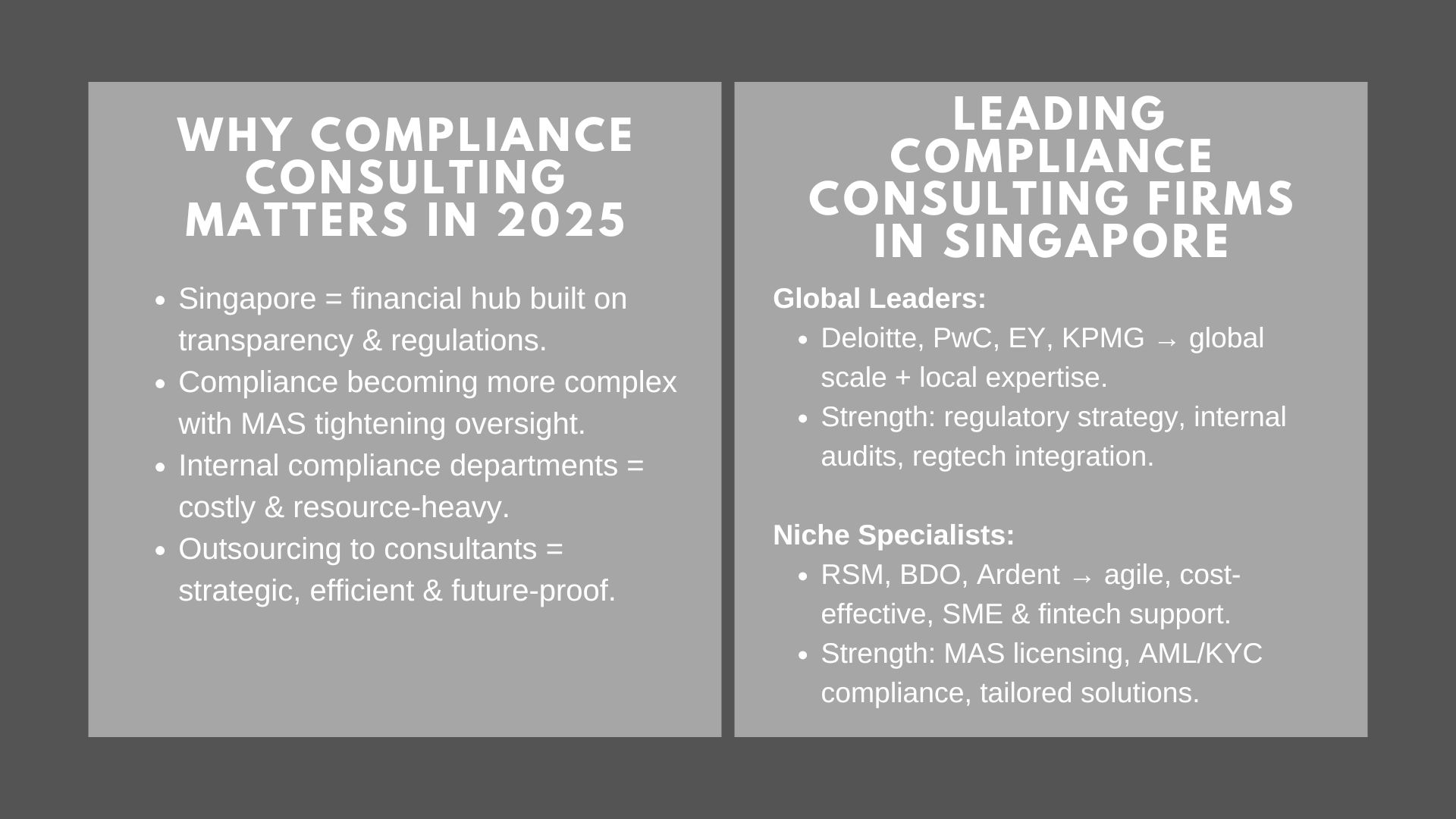 Best Compliance Consulting Firms in Singapore