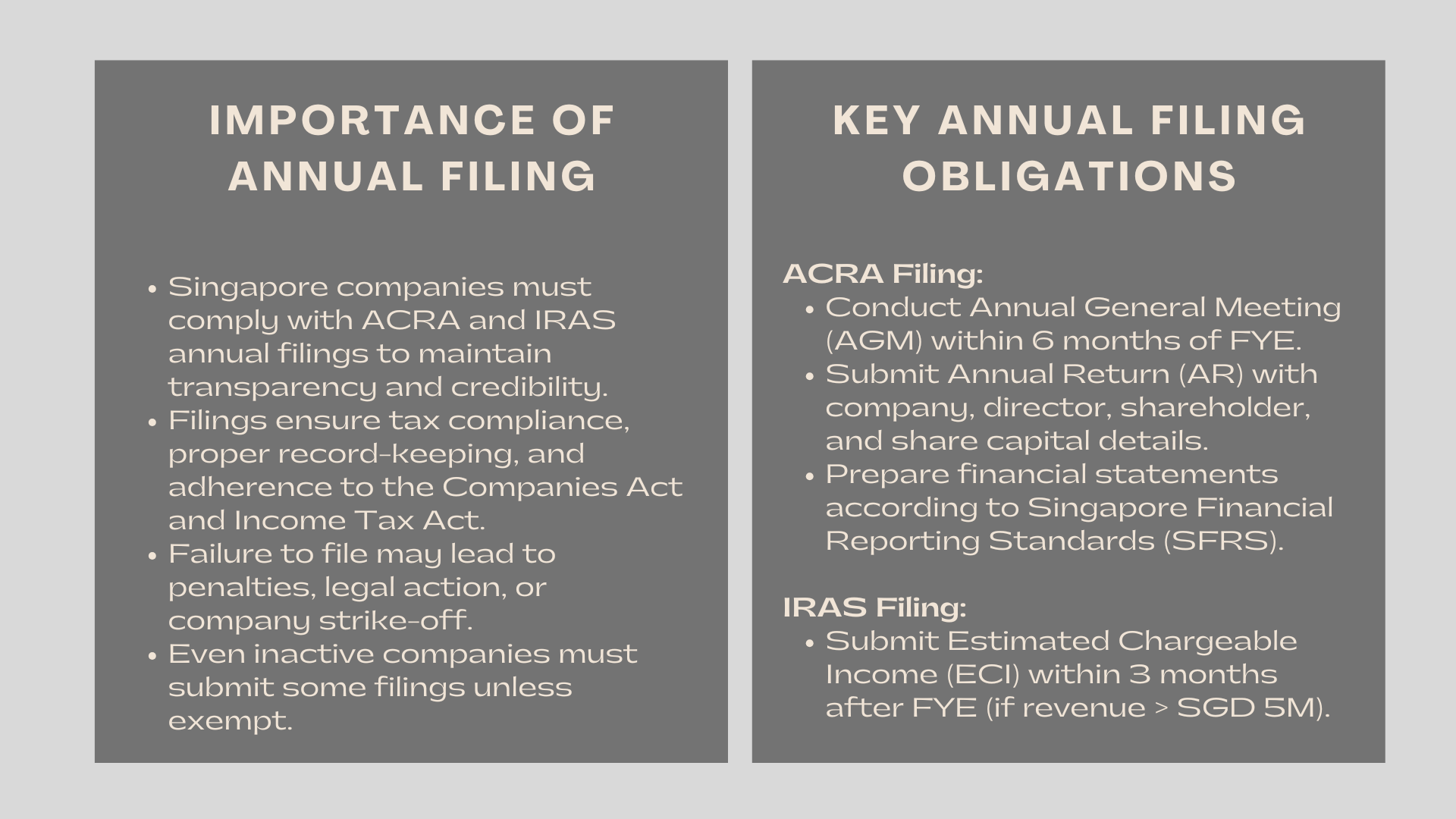 Annual Filing Requirements for Companies in Singapore