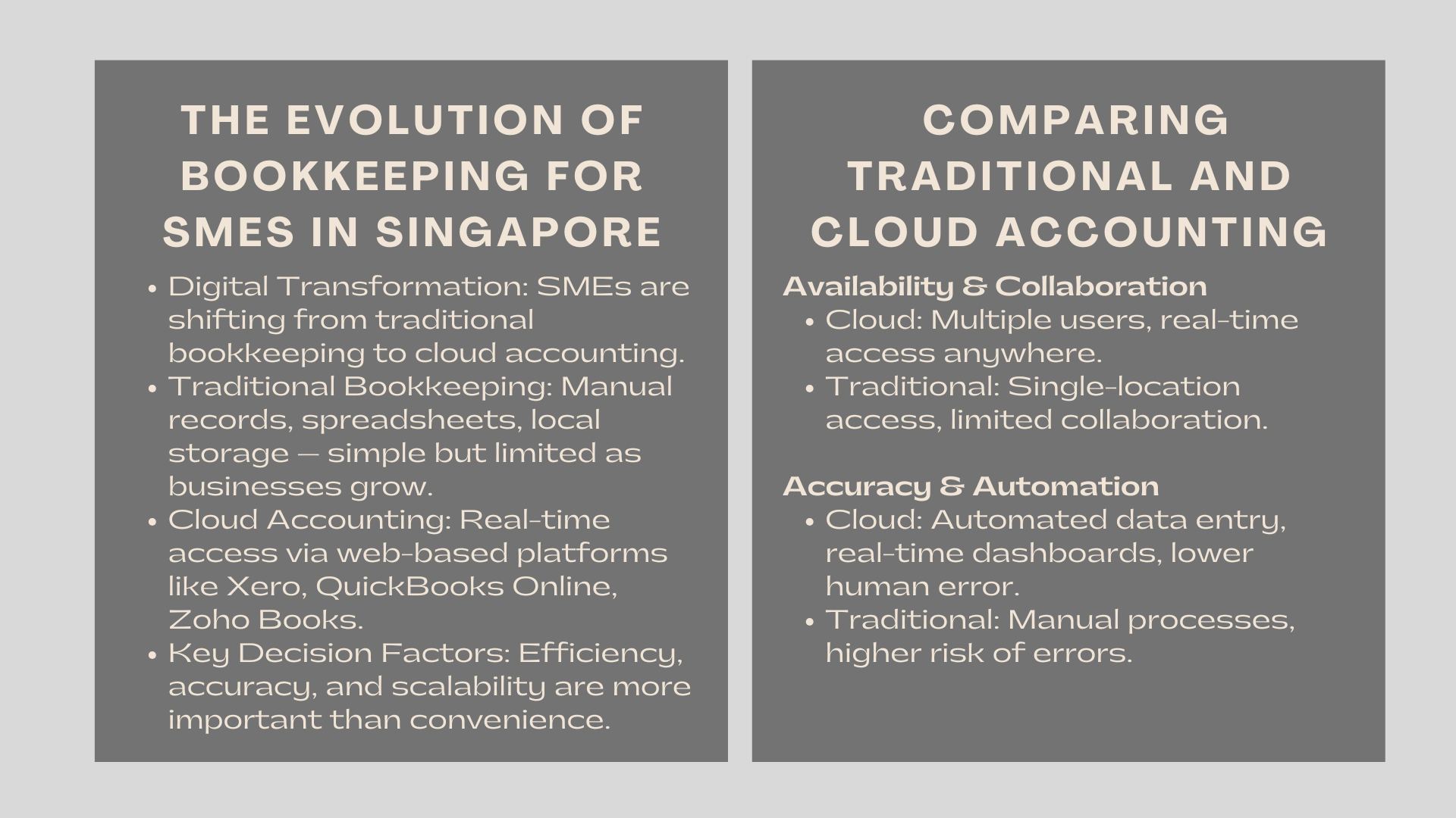 Cloud Accounting vs Traditional Bookkeeping for SMEs in Singapore
