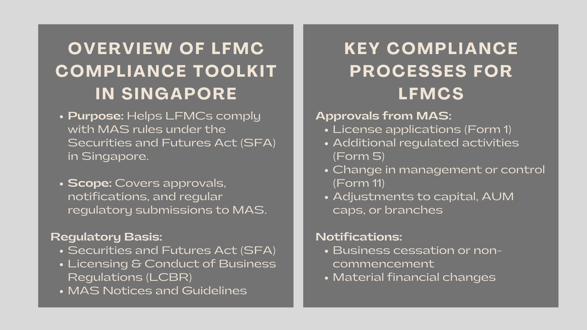 Compliance Toolkit for Licensed Fund Management Companies LFMCs in Singapore