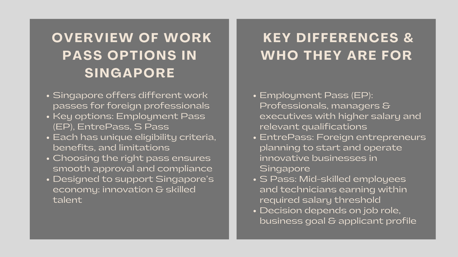 Employment Pass vs EntrePass vs S Pass Which One Do You Need