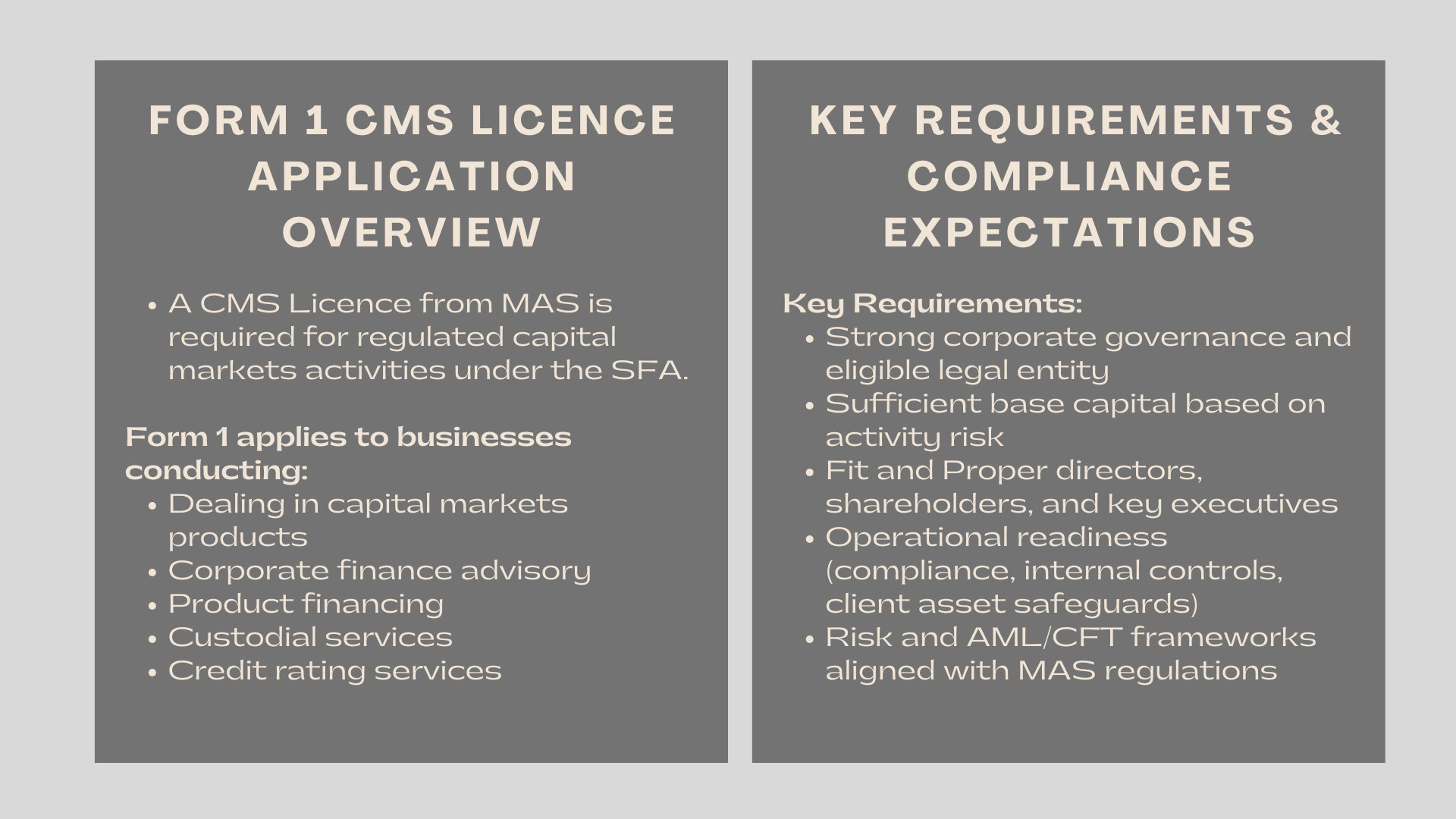 Form 1 Application for a CMS Licence in Singapore A Complete Guide