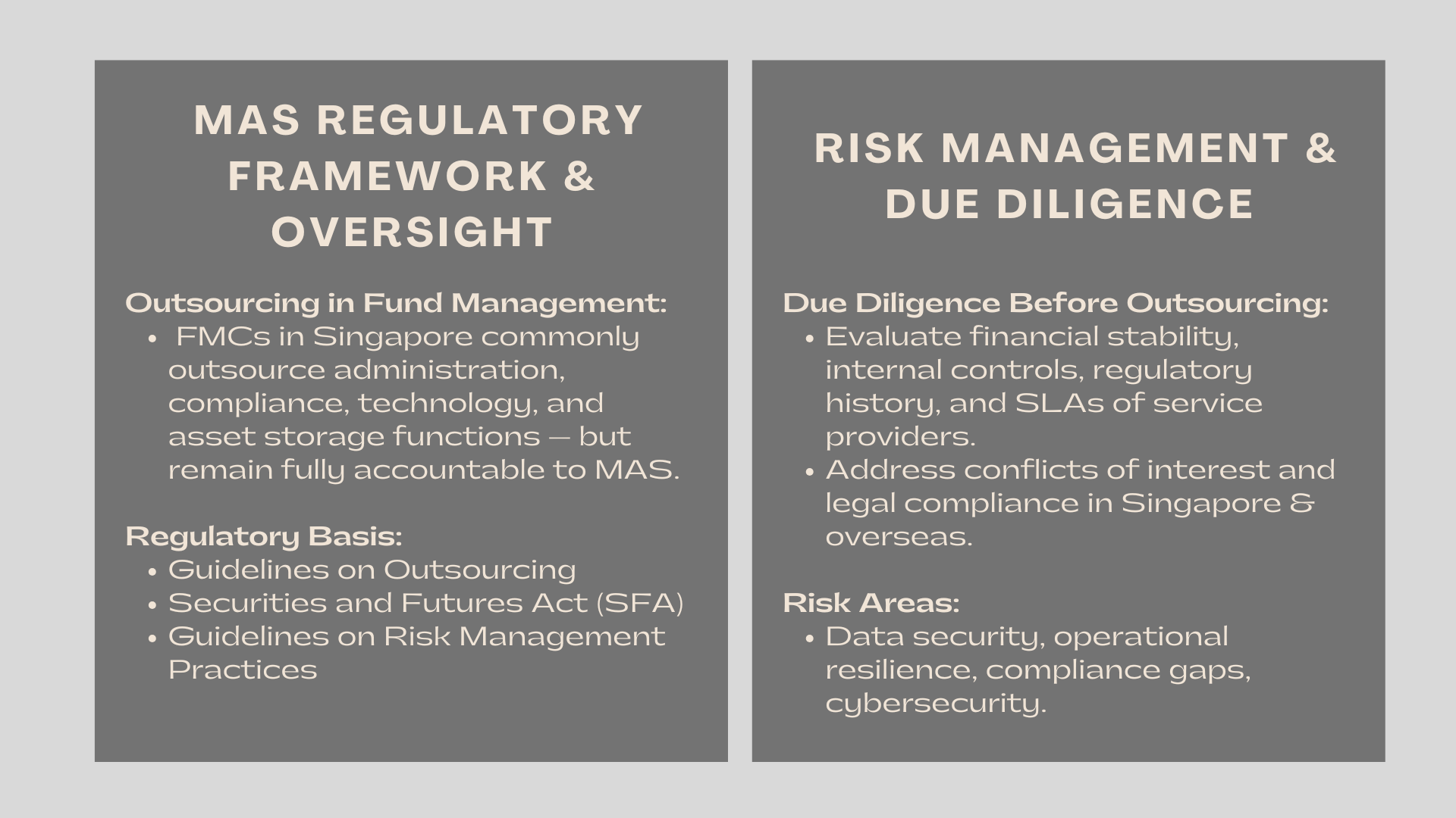 How Does MAS Regulate the Use of Fund Administrators and Other Service Providers