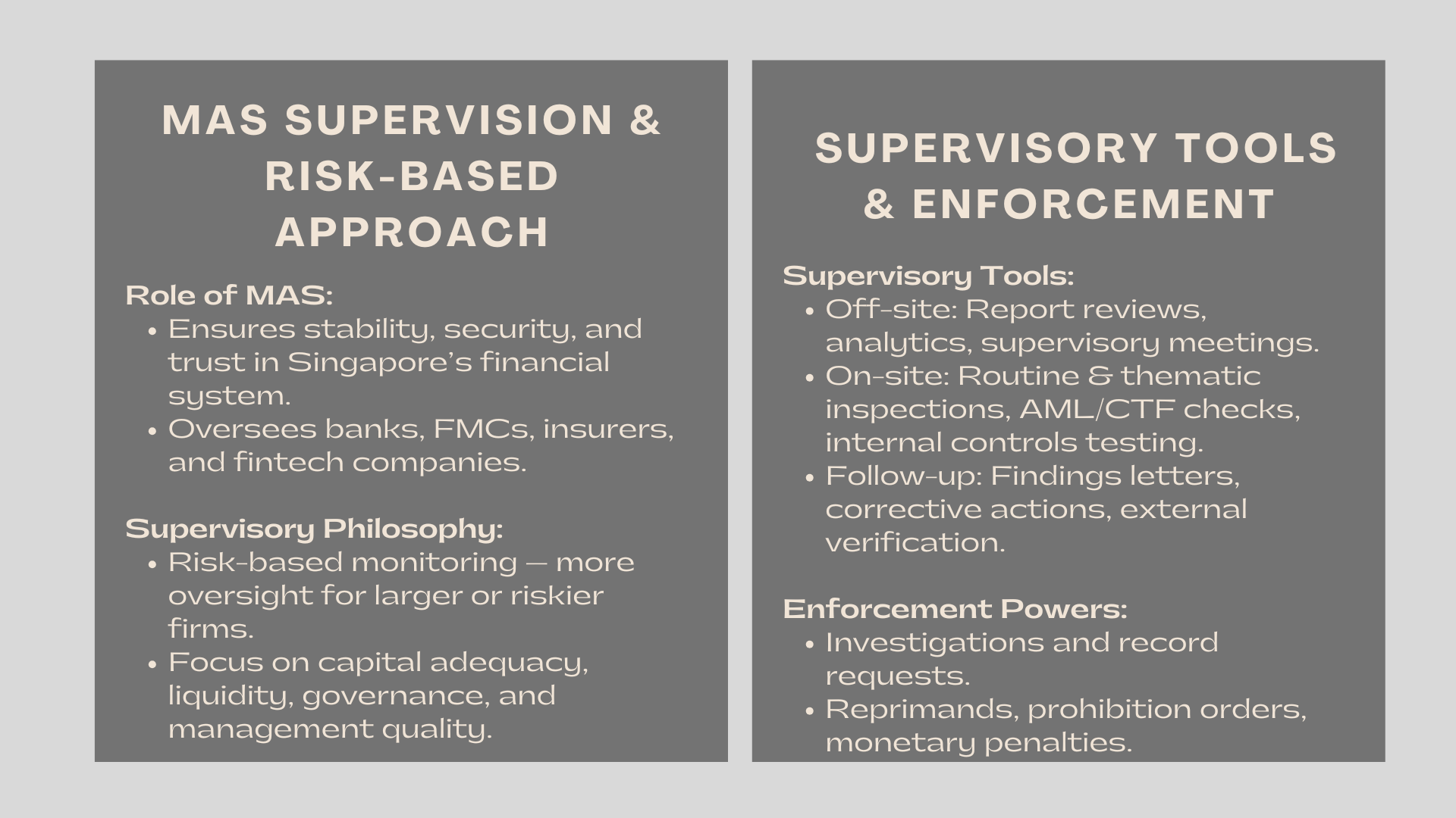 How MAS Enforces Compliance with Its Rules