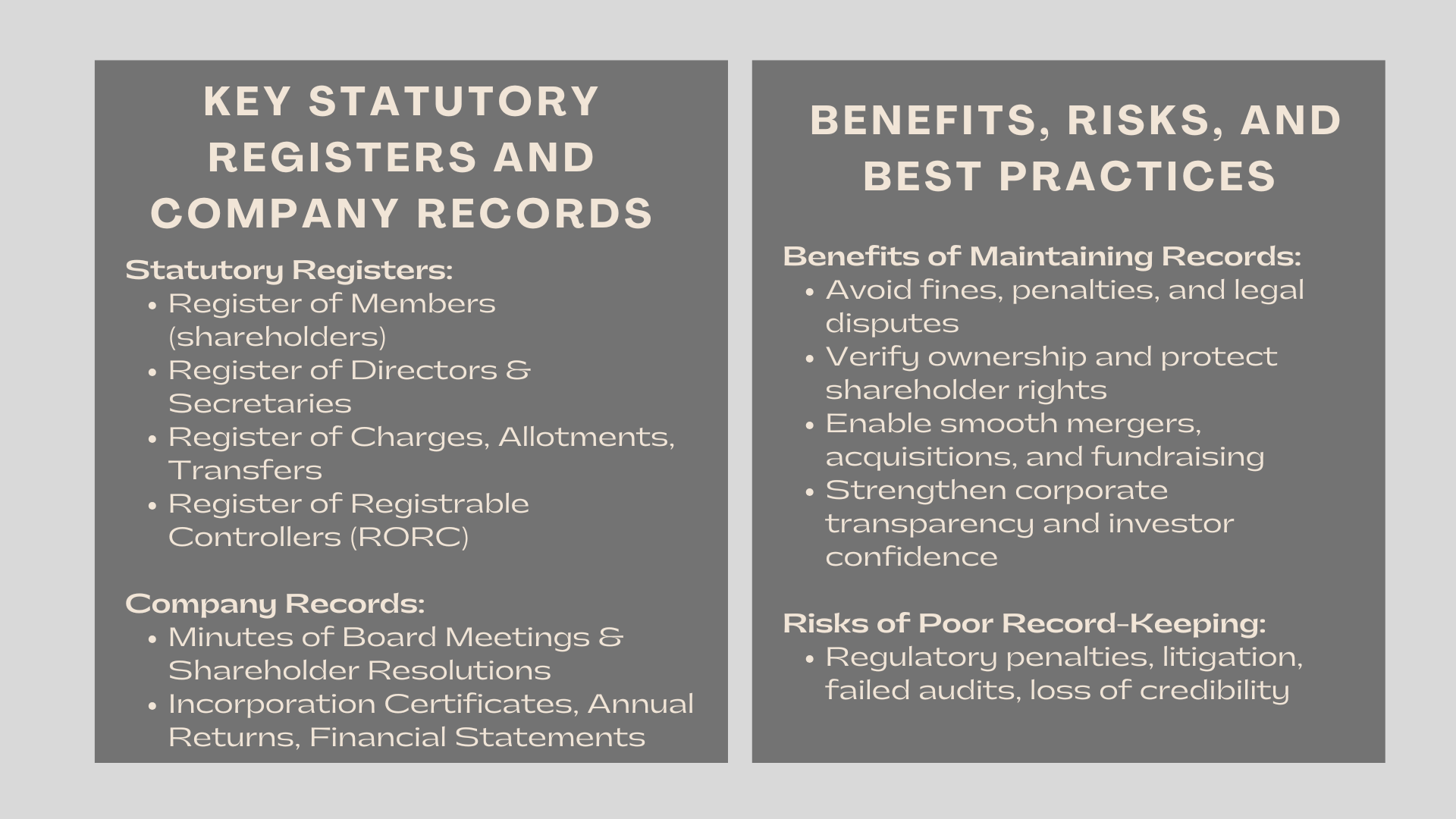 Importance of Maintaining Statutory Registers and Company Records