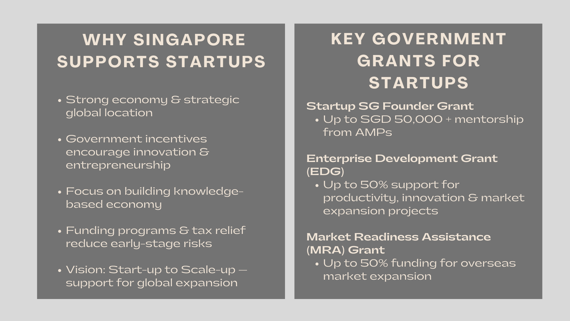 Incentives and Grants Available for Startups in Singapore