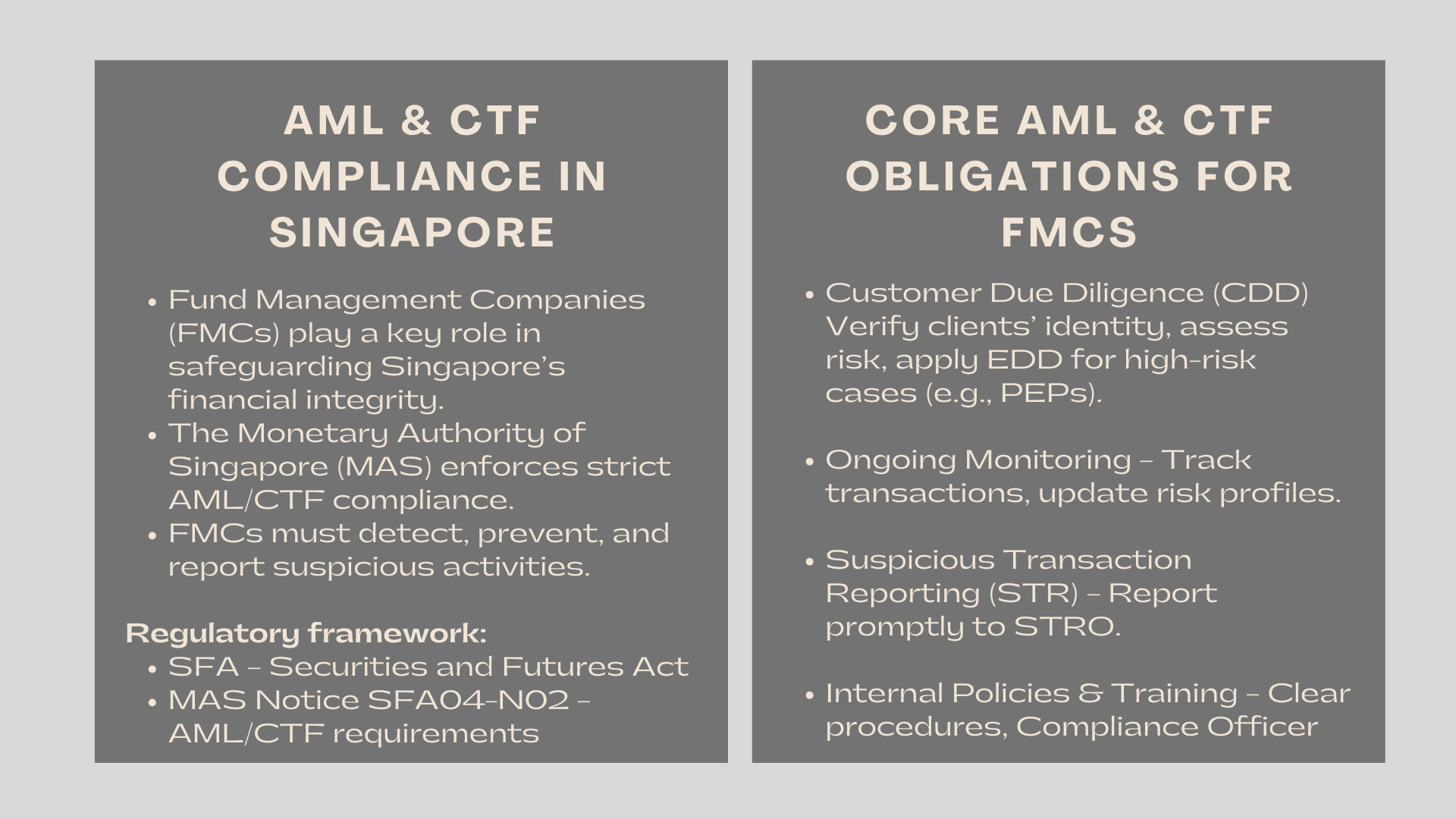 AML and CTF Obligations for Fund Managers in Singapore