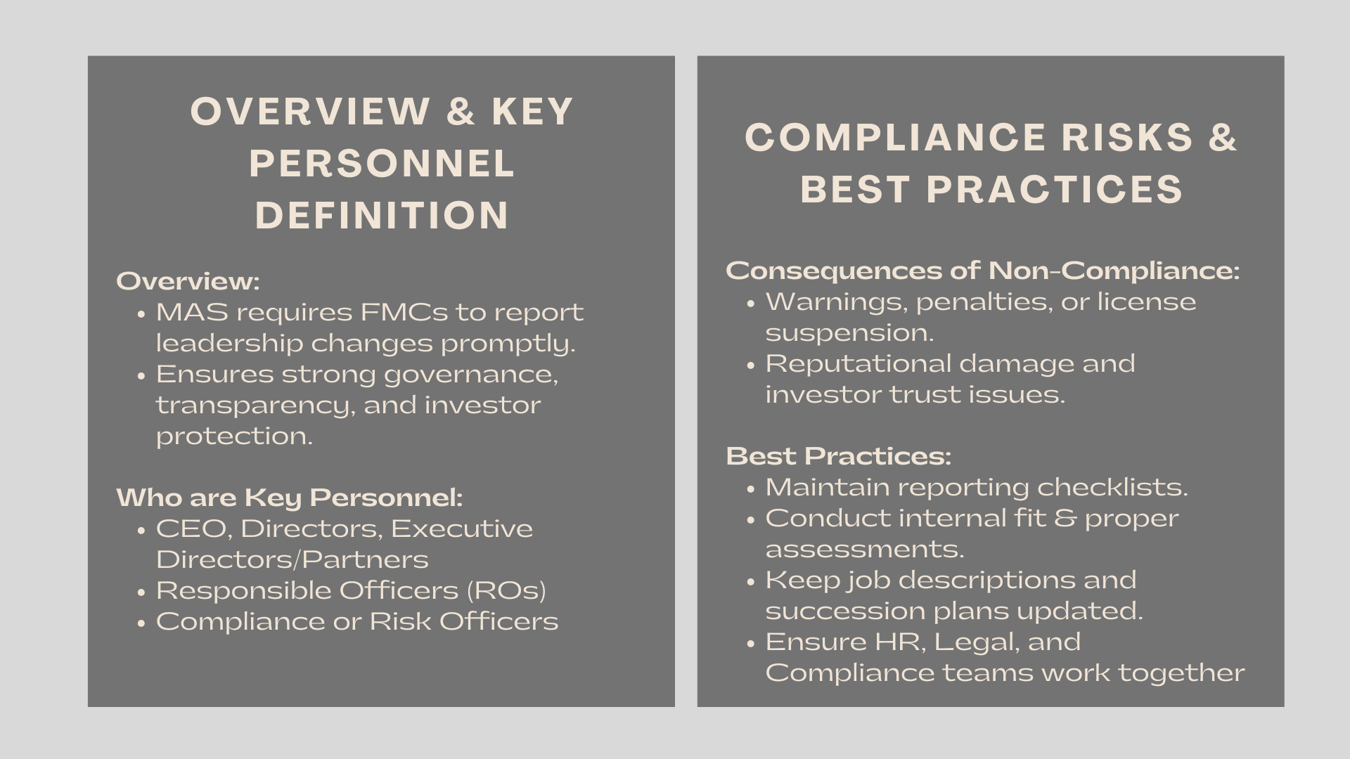 What Are the Notification Requirements in Key Personnel