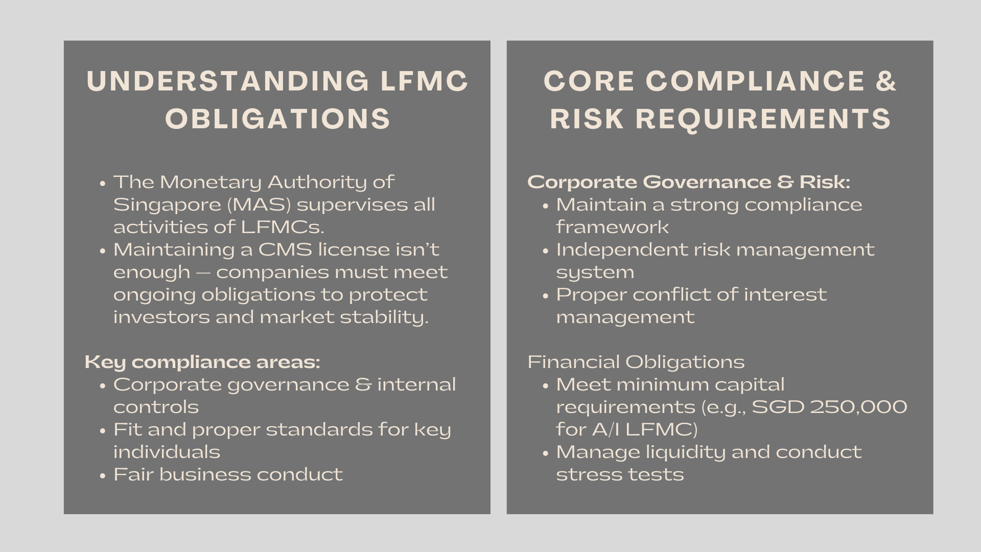 What Are the Ongoing Obligations of a LFMC