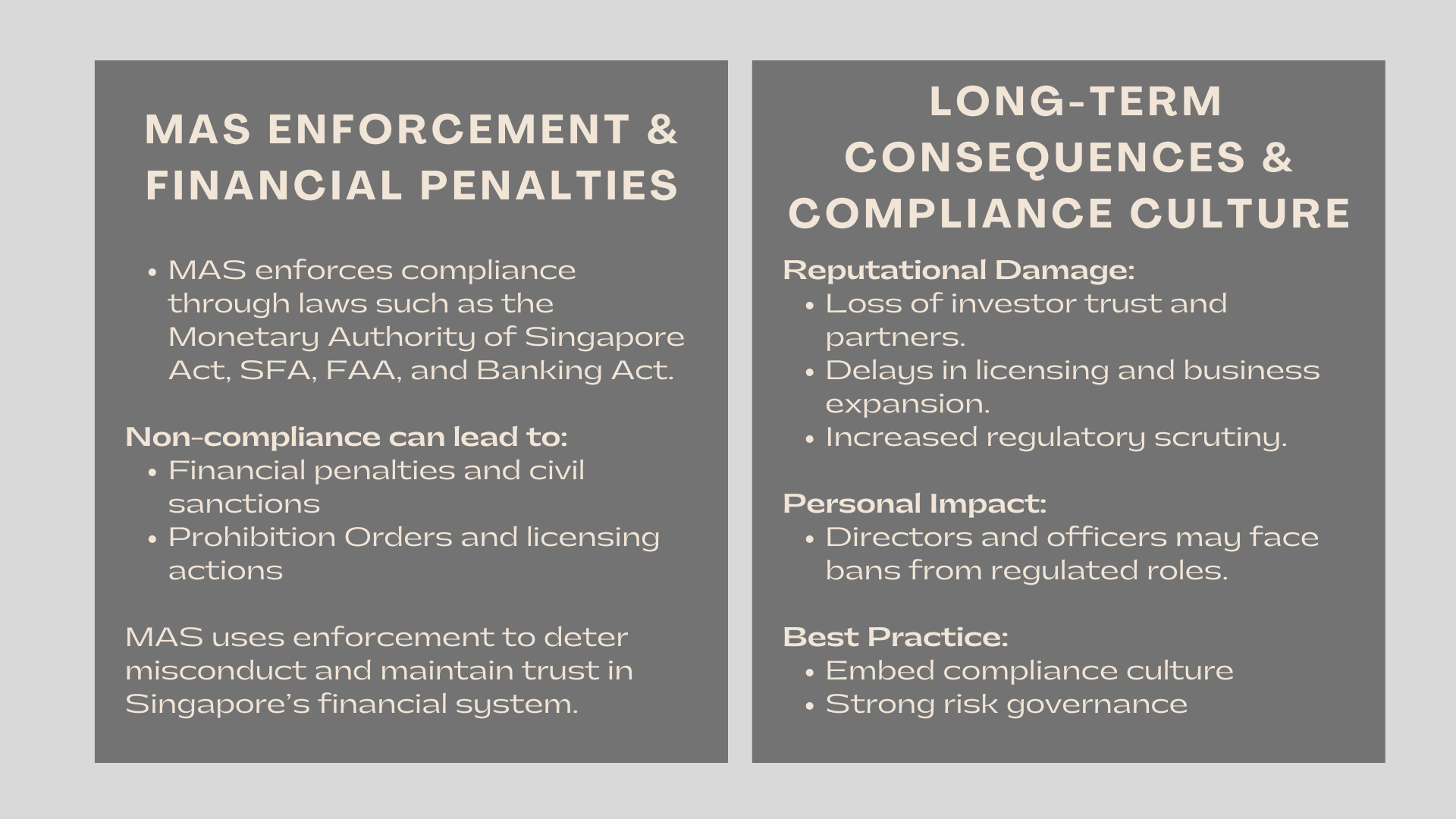 Potential Penalties for Breaching MAS Rules