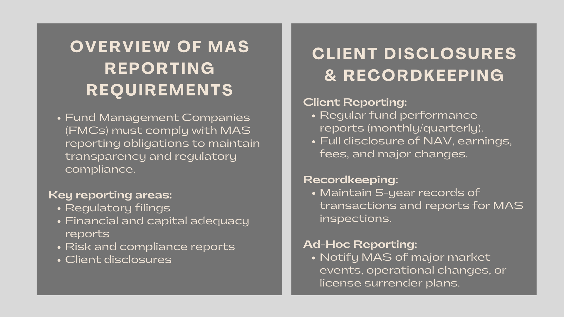 Reporting Requirements for Fund Managers