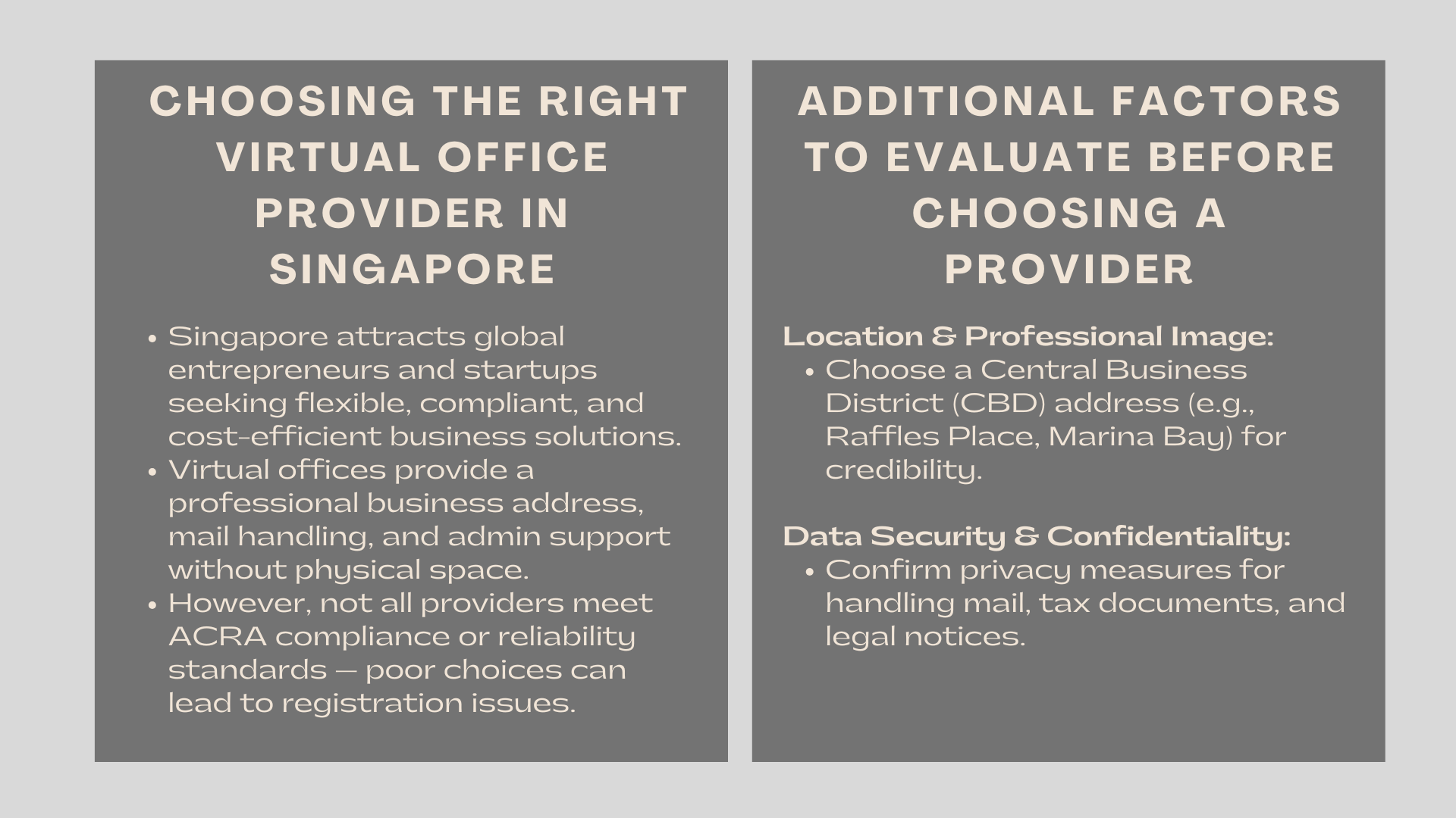 Things to Check Before Choosing a Virtual Office Provider in Singapore