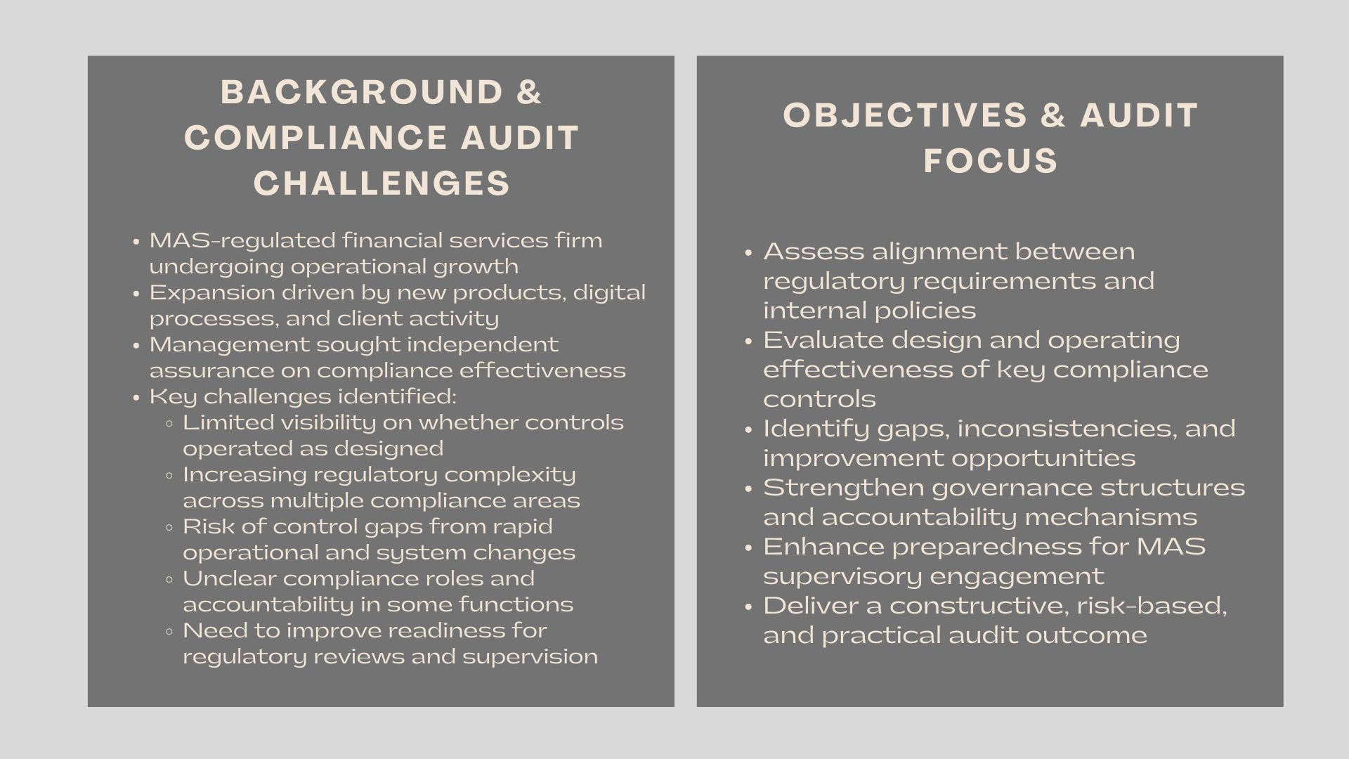 Case Study Compliance Audit Services