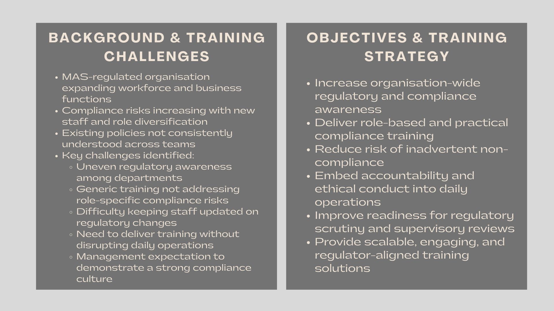 Case Study Compliance Training Services