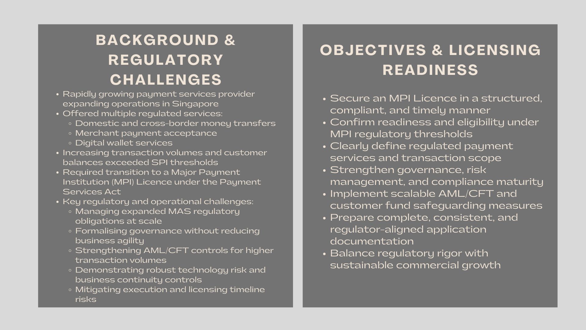 Case Study Major Payment Institution License 
